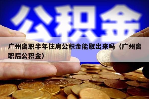 湖州离职半年住房公积金能取出来吗（湖州离职后公积金）