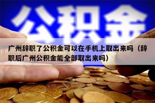 湖州辞职了公积金可以在手机上取出来吗（辞职后湖州公积金能全部取出来吗）